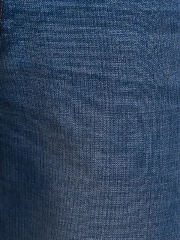 Men Blue Skinny Cropped Fit Jacquard Cotton Blend Jeans - Image 7