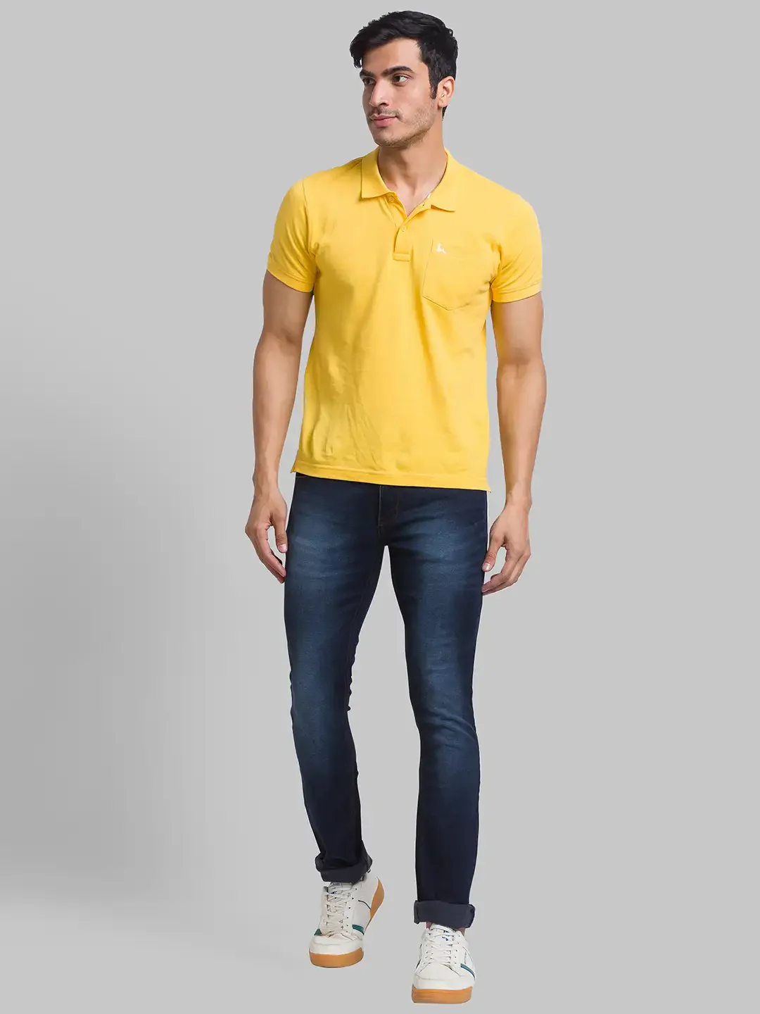 Men Blue Skinny Cropped Fit Jacquard Cotton Blend Jeans - Image 5