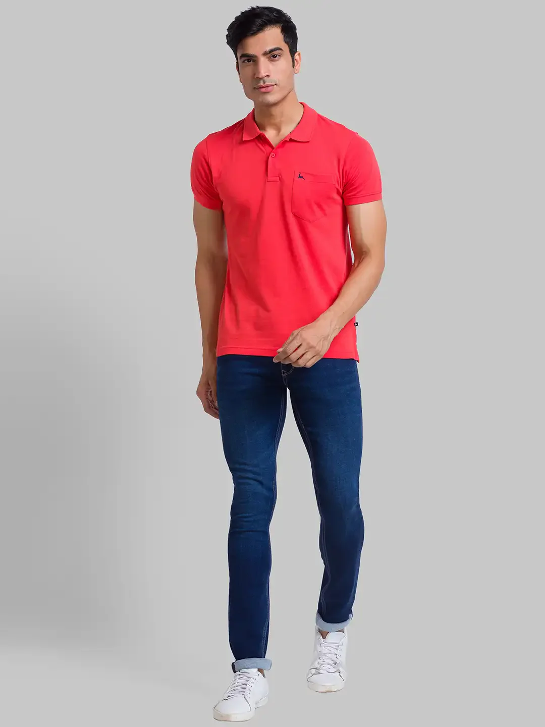 Men Blue Skinny Cropped Fit Jacquard Cotton Blend Jeans - Image 5