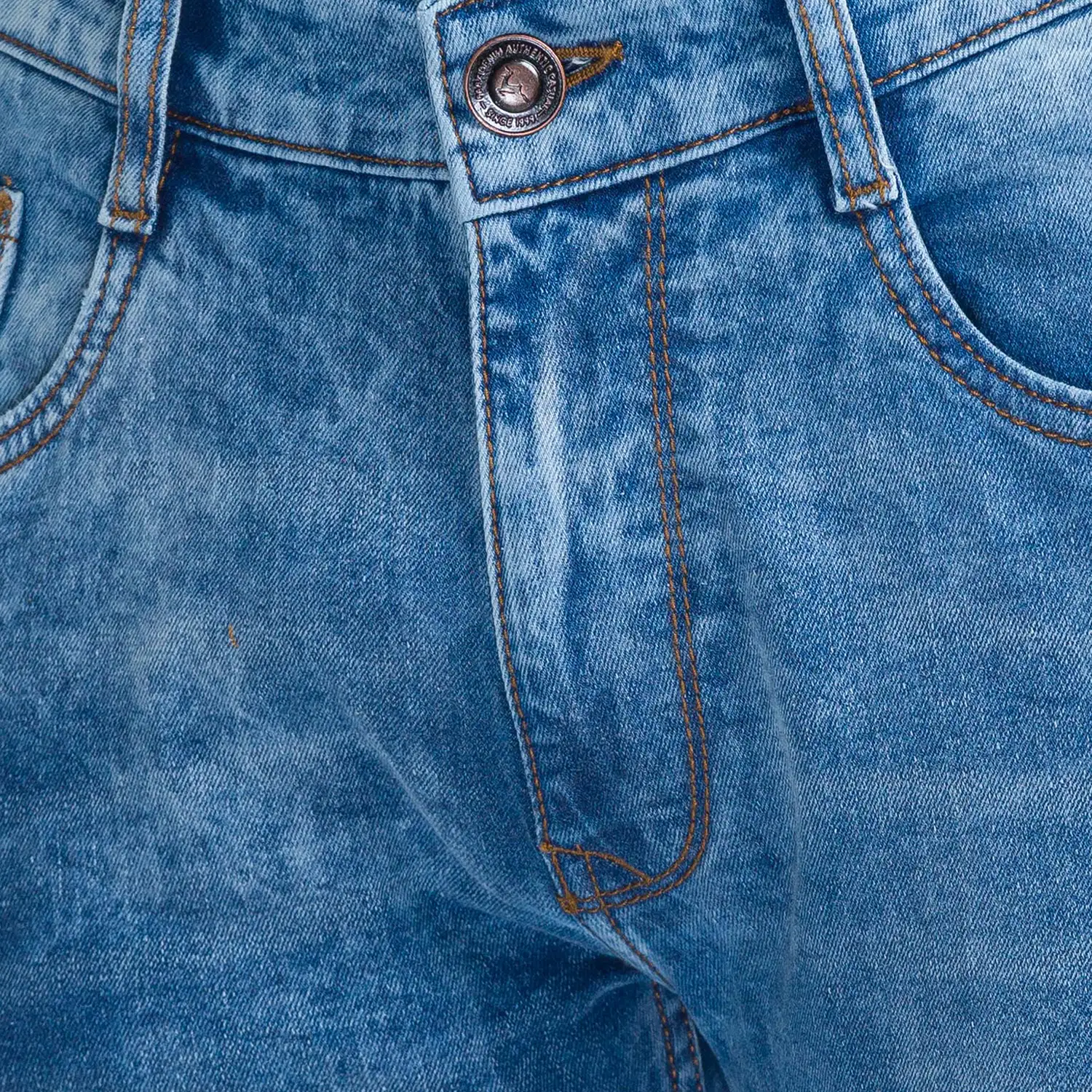 Men Blue Skinny Cropped Fit Plain Cotton Blend Jeans - Image 6