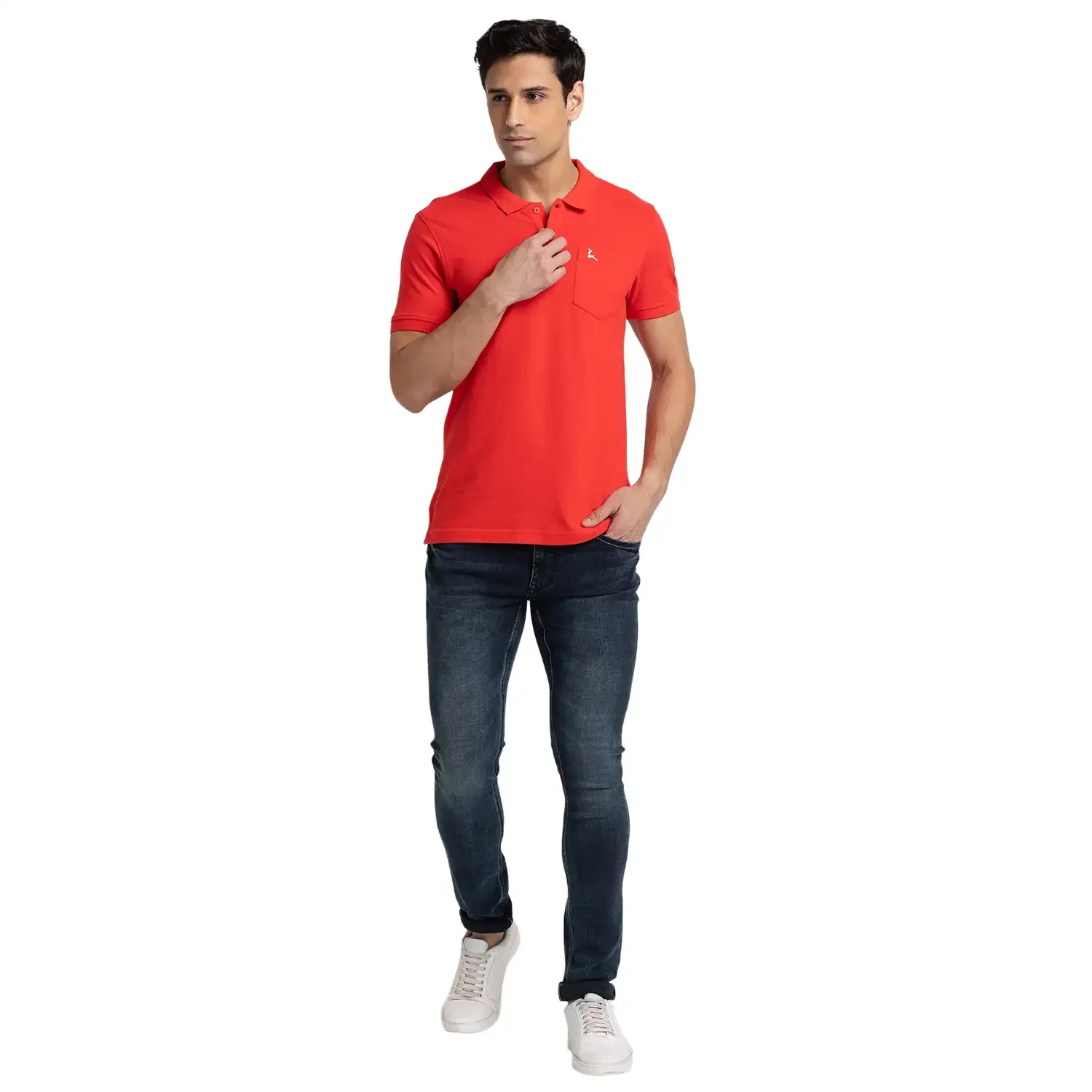 Men Blue Skinny Cropped Fit Twill Cotton Blend Jeans - Image 5