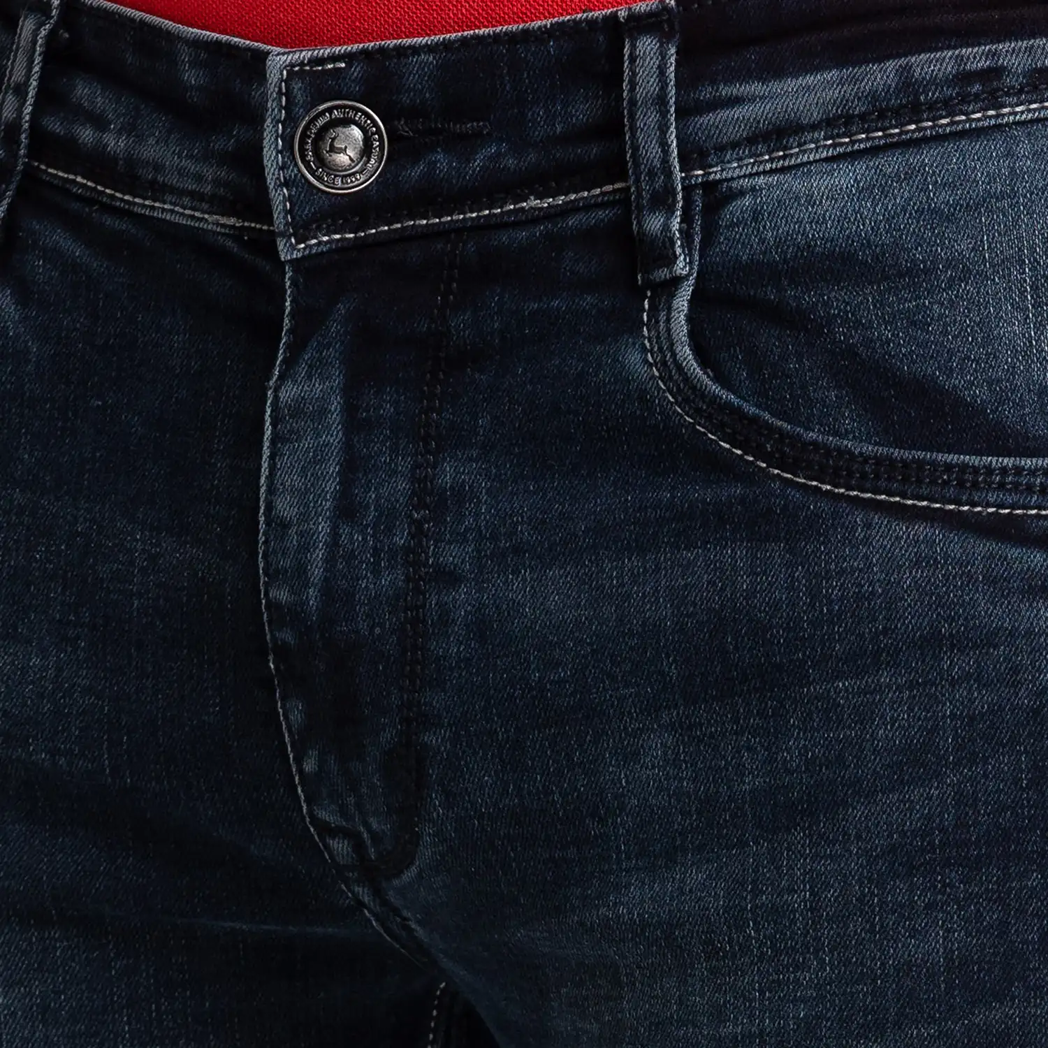 Men Blue Skinny Cropped Fit Twill Cotton Blend Jeans - Image 6