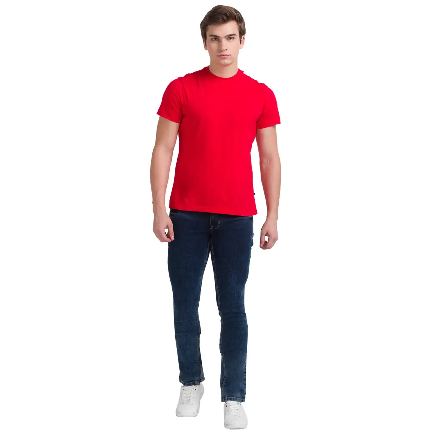 Men Blue Skinny Cropped Fit Twill Cotton Blend Jeans - Image 4