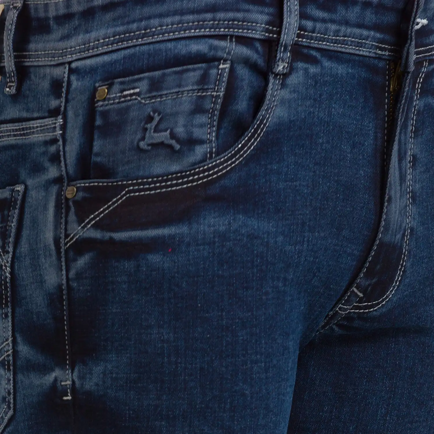 Men Blue Skinny Cropped Fit Twill Cotton Blend Jeans - Image 5