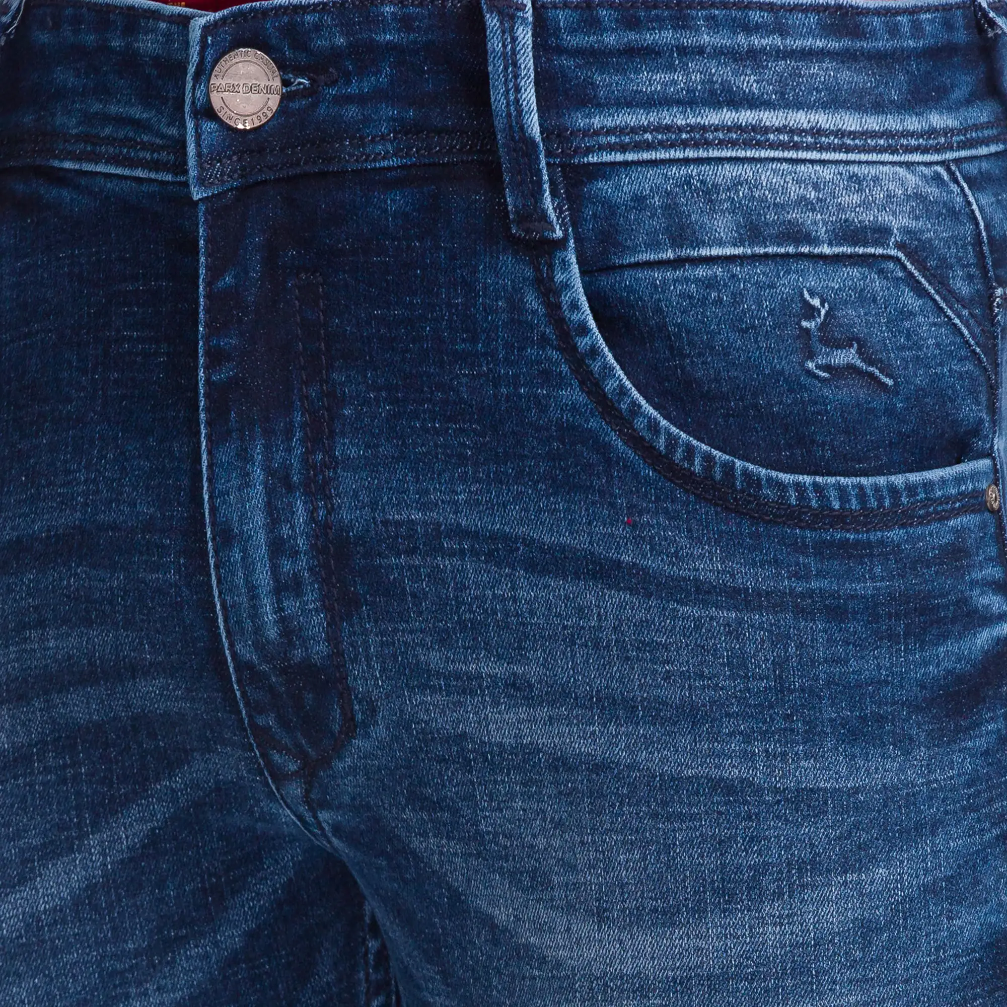 Men Blue Skinny Cropped Fit Twill Cotton Blend Jeans - Image 6