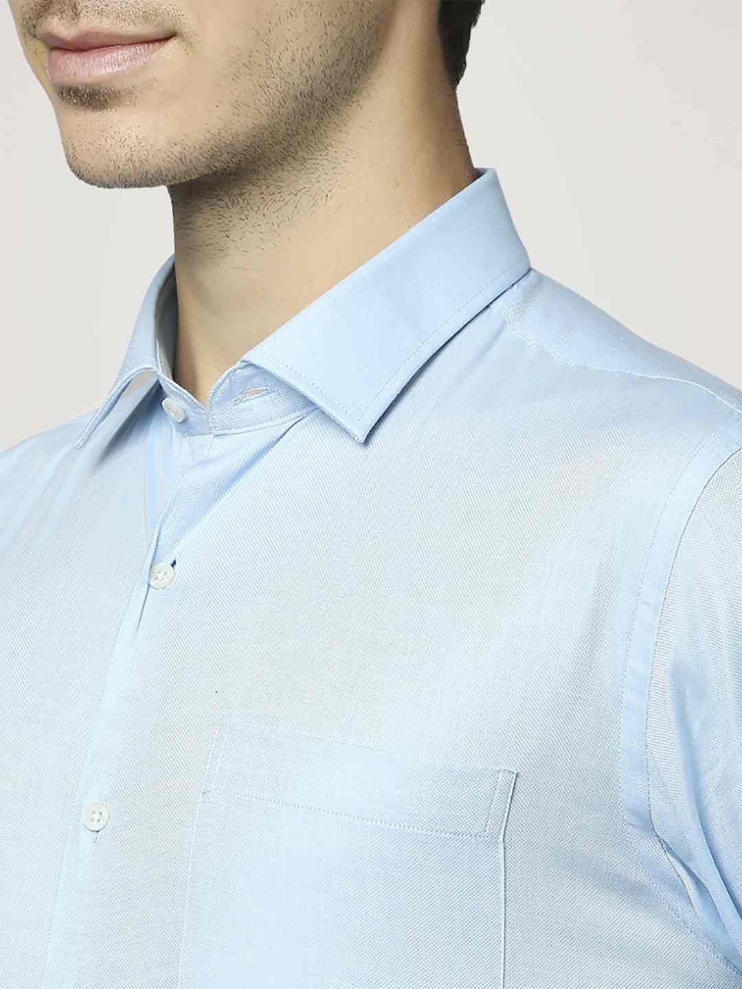 Men Blue Slim Fit Checks Cotton Blend Shirts