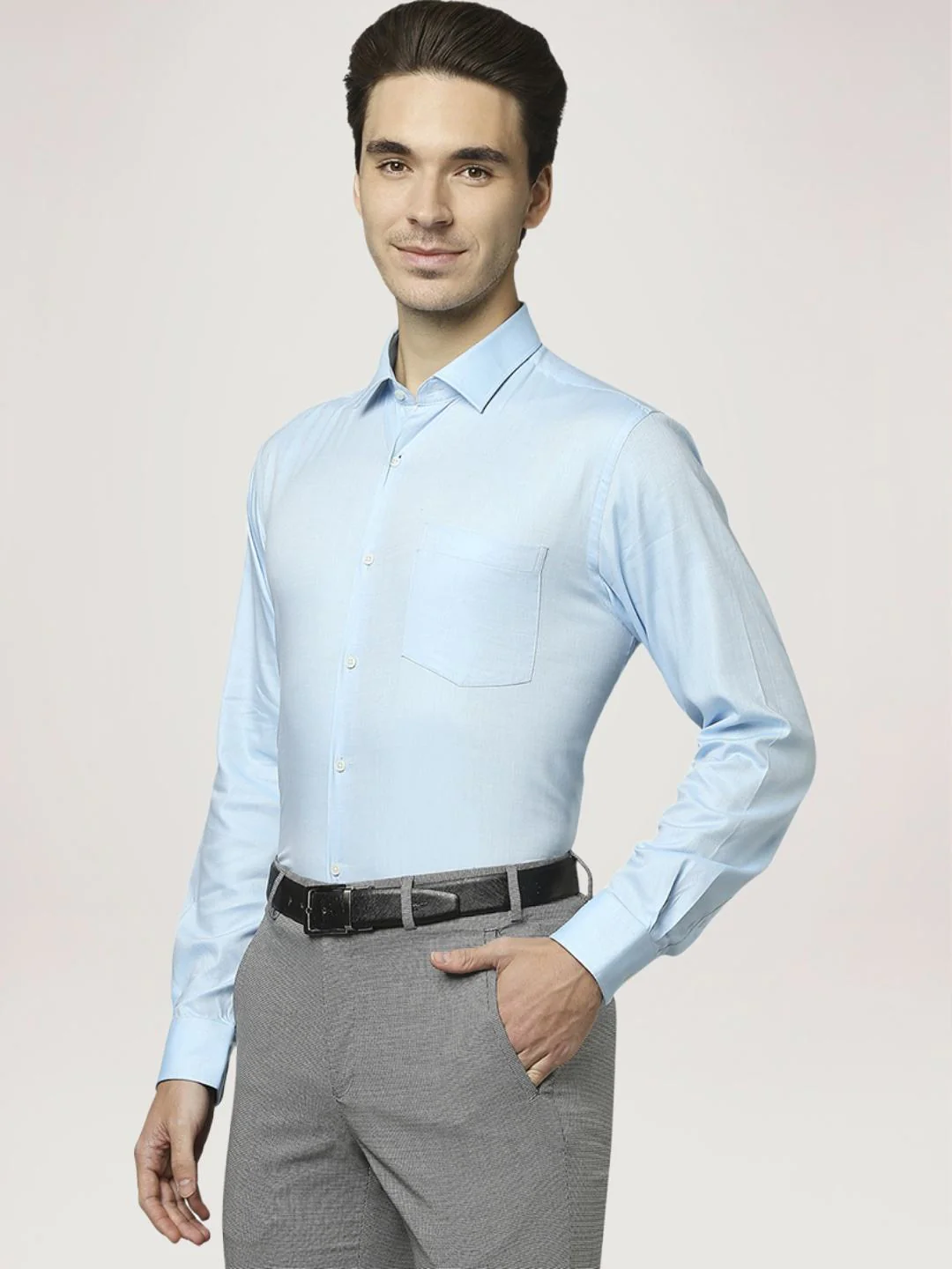 Men Blue Slim Fit Checks Cotton Blend Shirts - Image 3