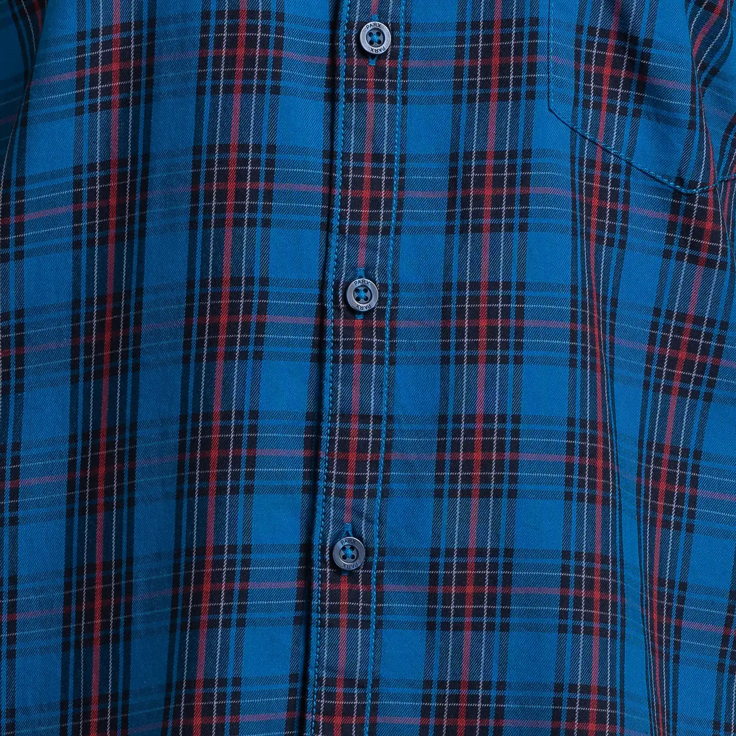 Men Blue Slim Fit Checks Cotton Full Sleeve Shirts - Image 7