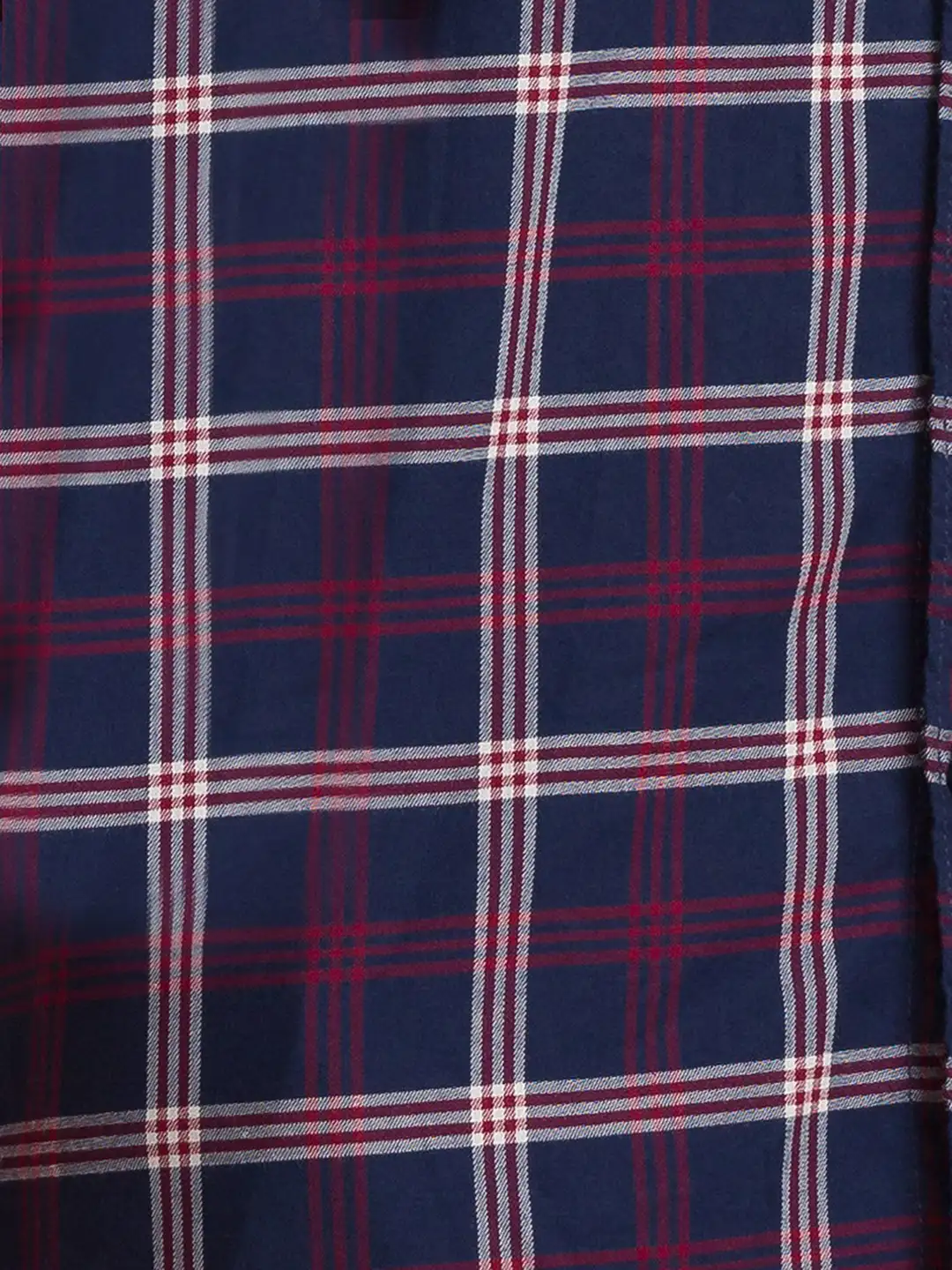Men Blue Slim Fit Checks Cotton Full Sleeve Shirts - Image 7