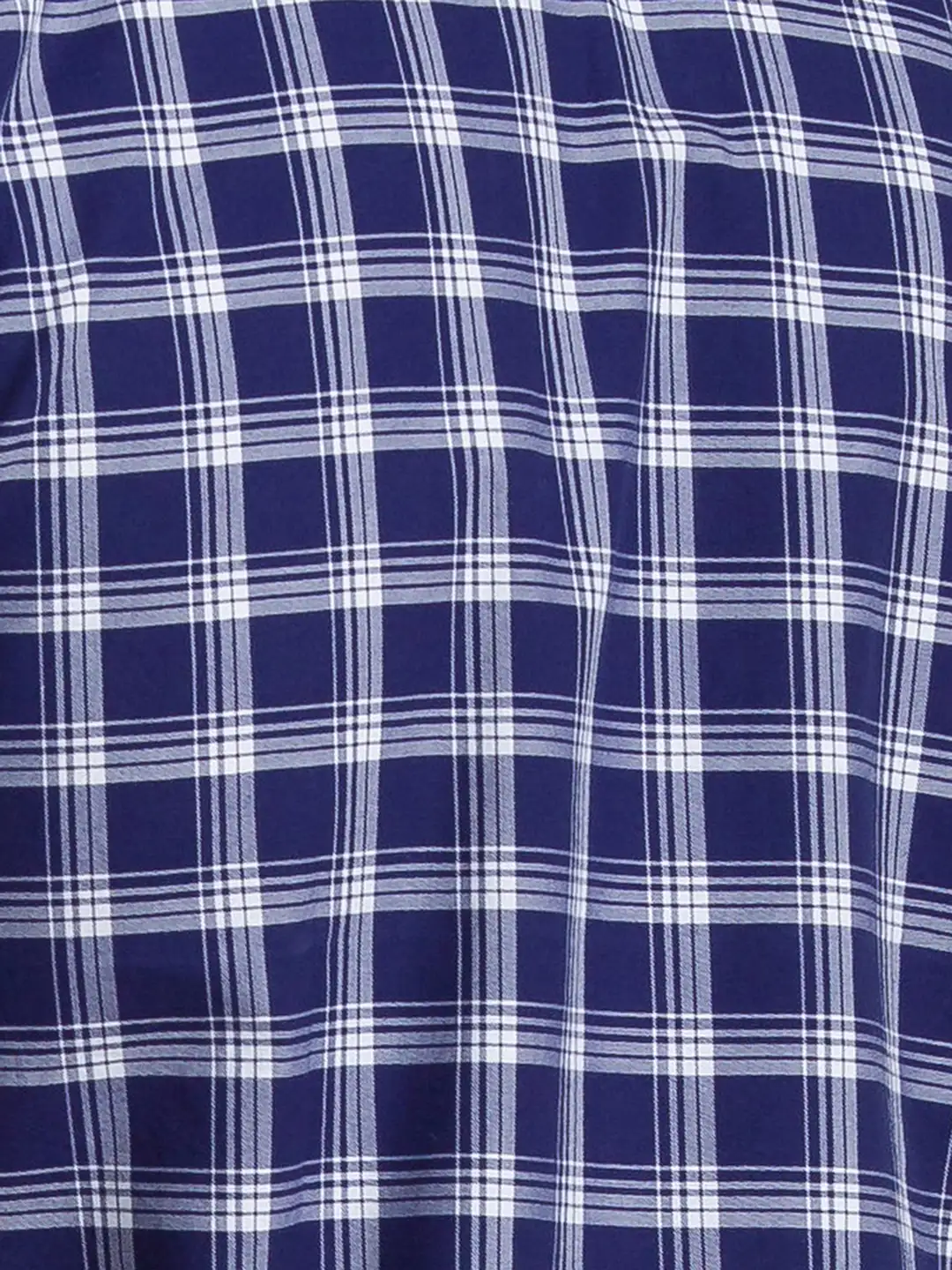 Men Blue Slim Fit Checks Cotton Full Sleeve Shirts - Image 7