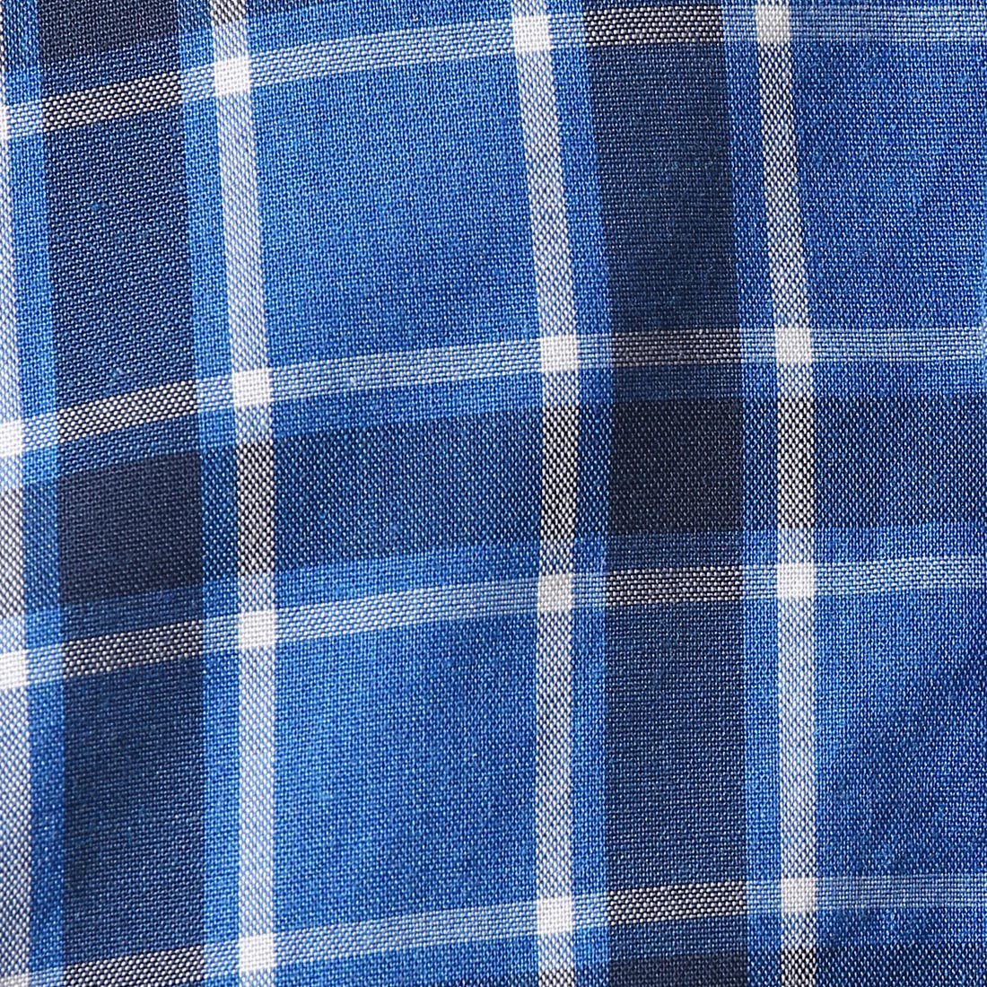 Men Blue Slim Fit Checks Cotton Full Sleeve Shirts - Image 6