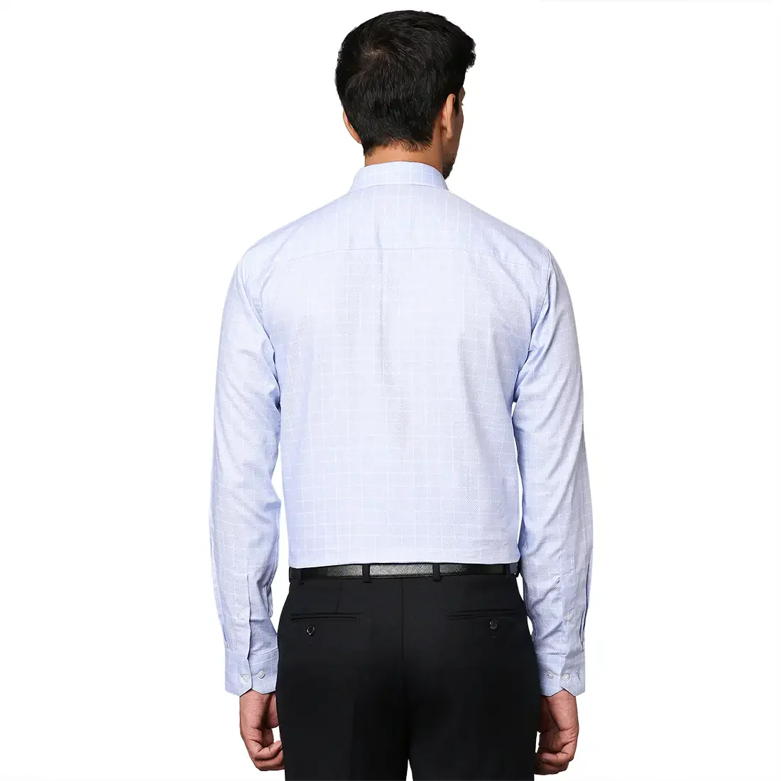 Men Blue Slim Fit Checks Cotton Shirts - Image 4