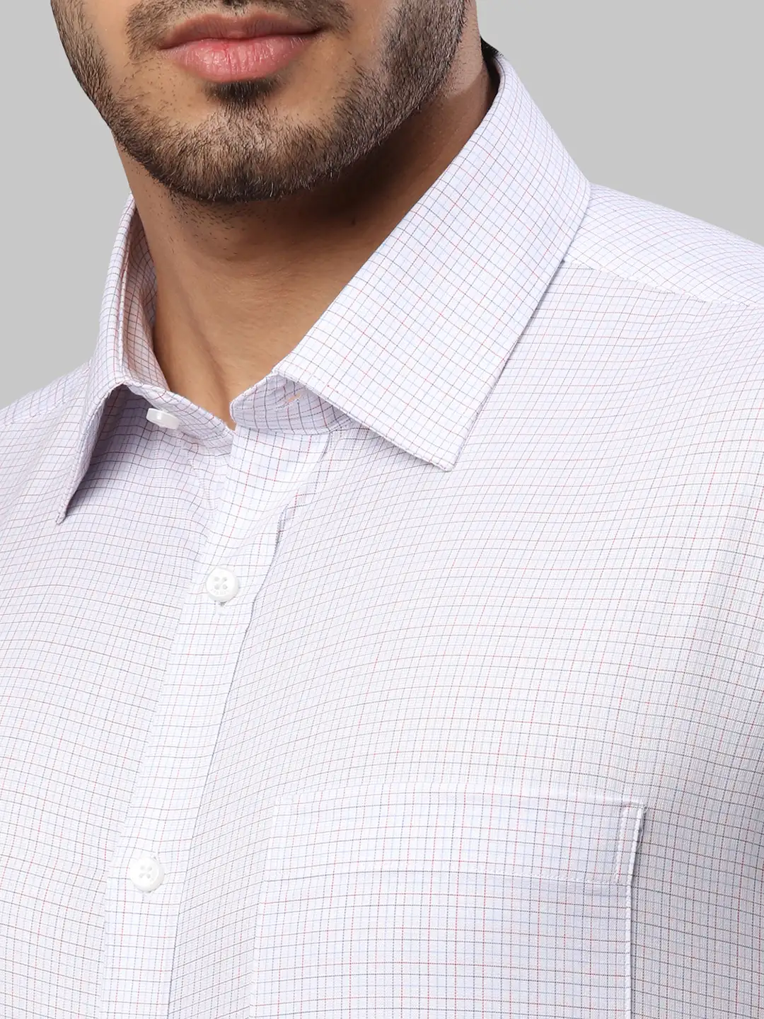 Men Blue Slim Fit Checks Cotton Shirts - Image 6
