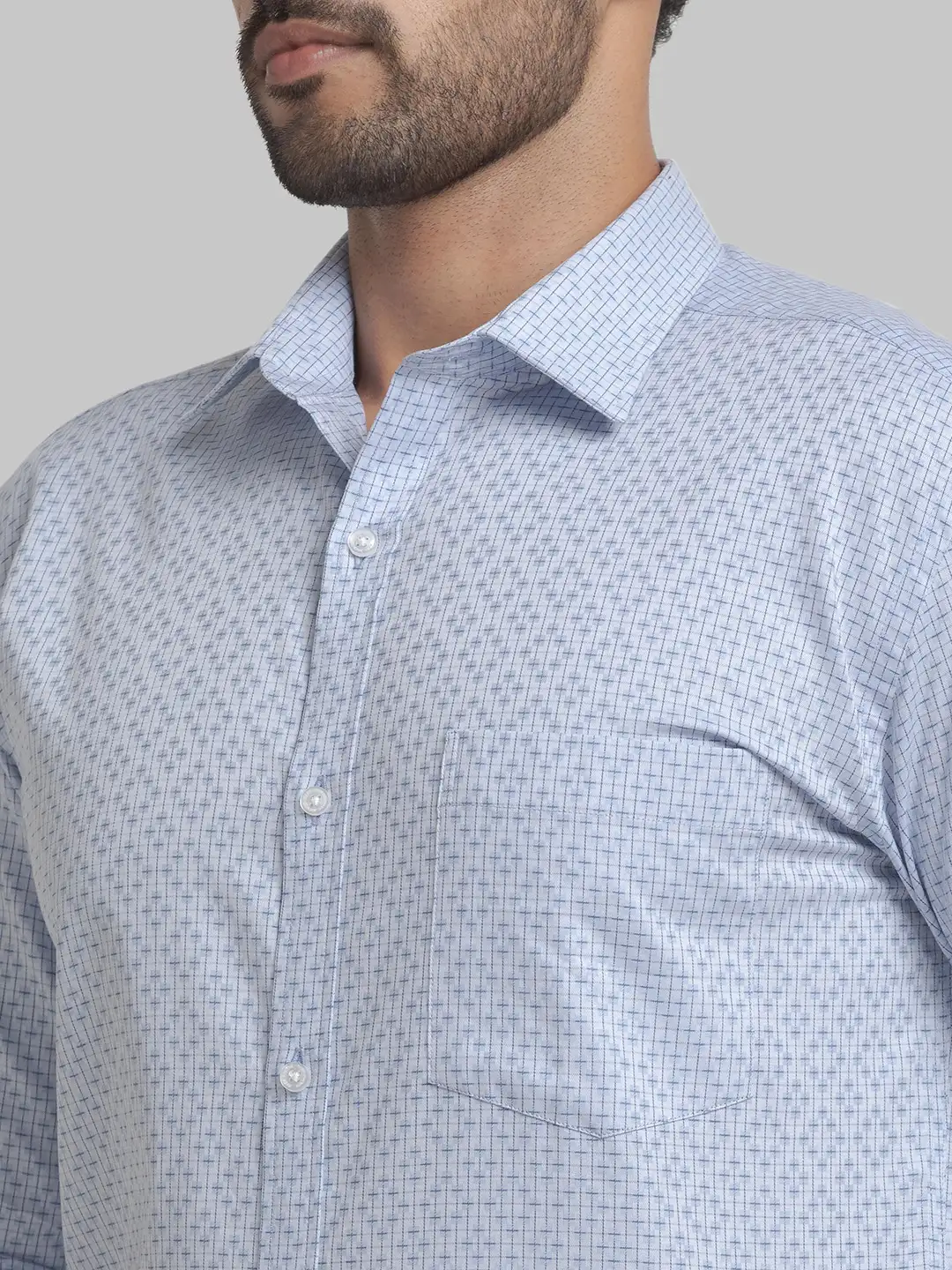 Men Blue Slim Fit Checks Cotton Shirts - Image 6