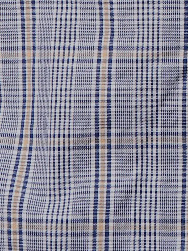Men Blue Slim Fit Checks Cotton Shirts - Image 7