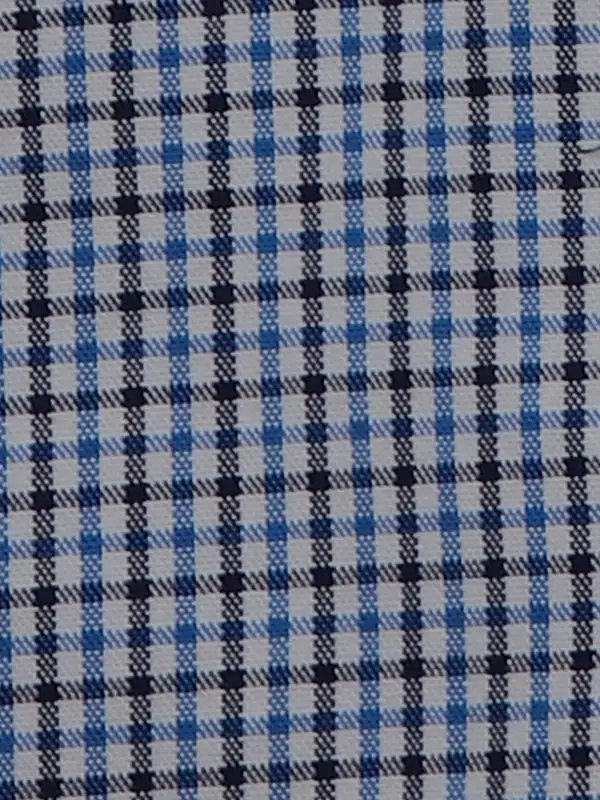 Men Blue Slim Fit Checks Cotton Shirts - Image 7