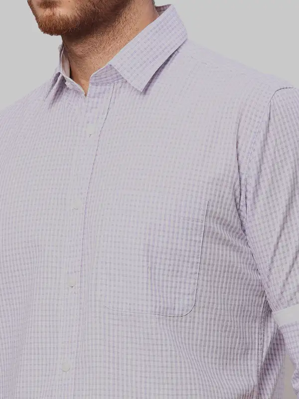 Men Blue Slim Fit Checks Cotton Shirts - Image 6