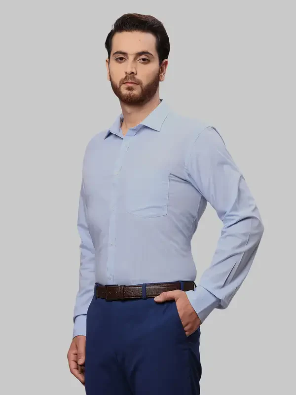 Men Blue Slim Fit Checks Cotton Shirts - Image 3