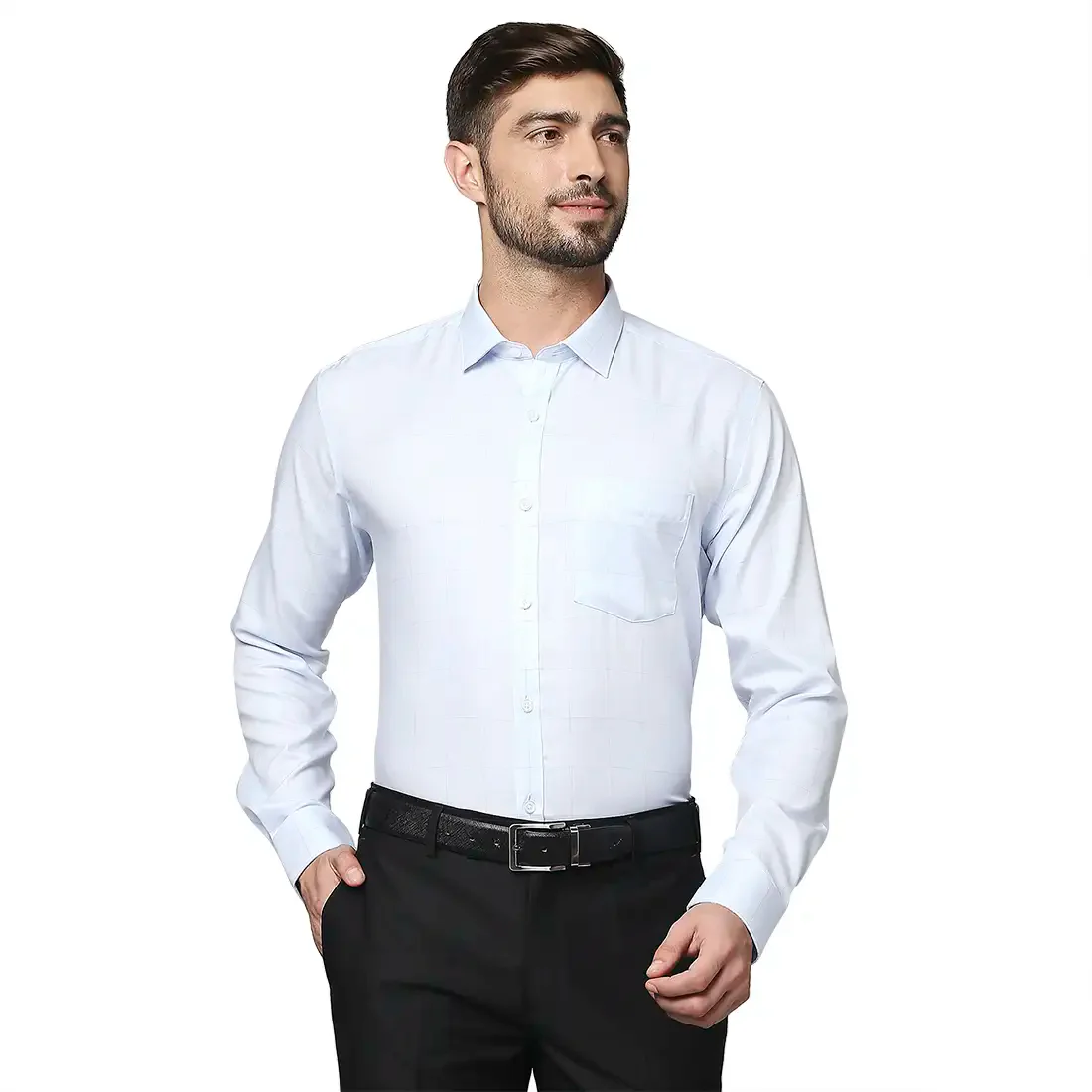 Men Blue Slim Fit Checks Cotton Shirts