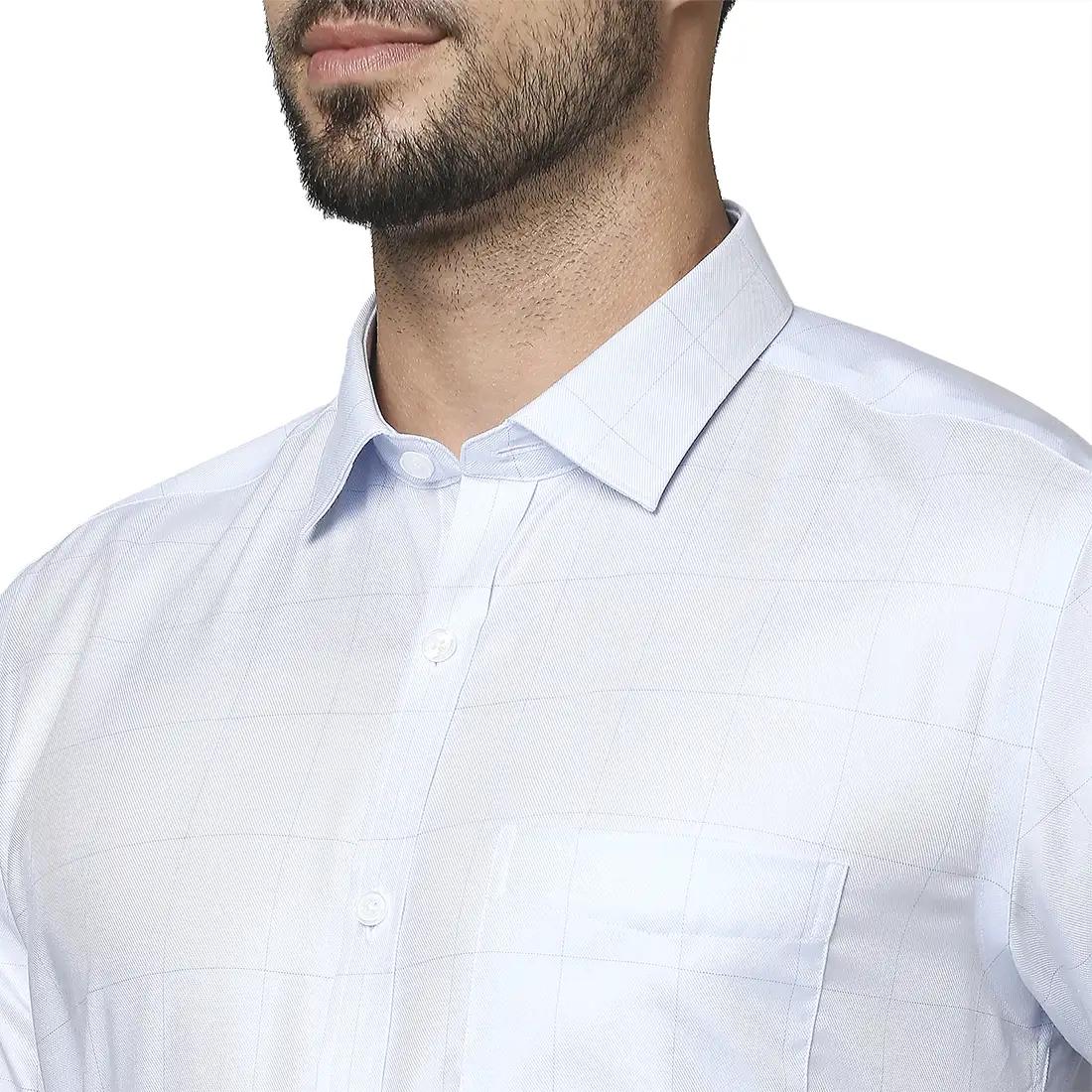 Men Blue Slim Fit Checks Cotton Shirts - Image 6