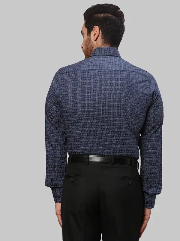 Raymond Men Blue Slim Fit Checks Formal Shirt - Image 5