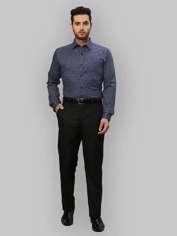 Raymond Men Blue Slim Fit Checks Formal Shirt - Image 6