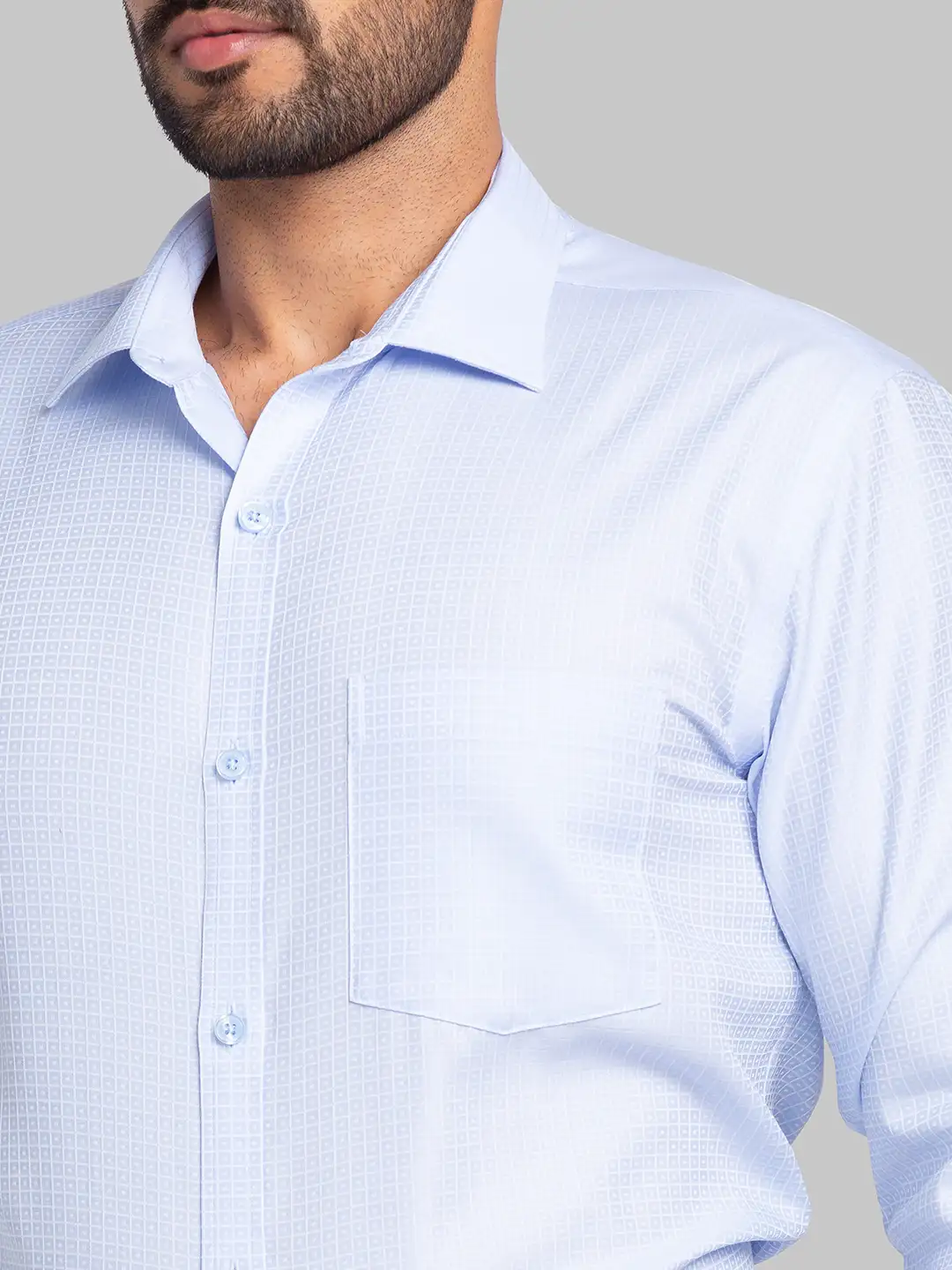 Men Blue Slim Fit Checks Cotton Shirts - Image 6