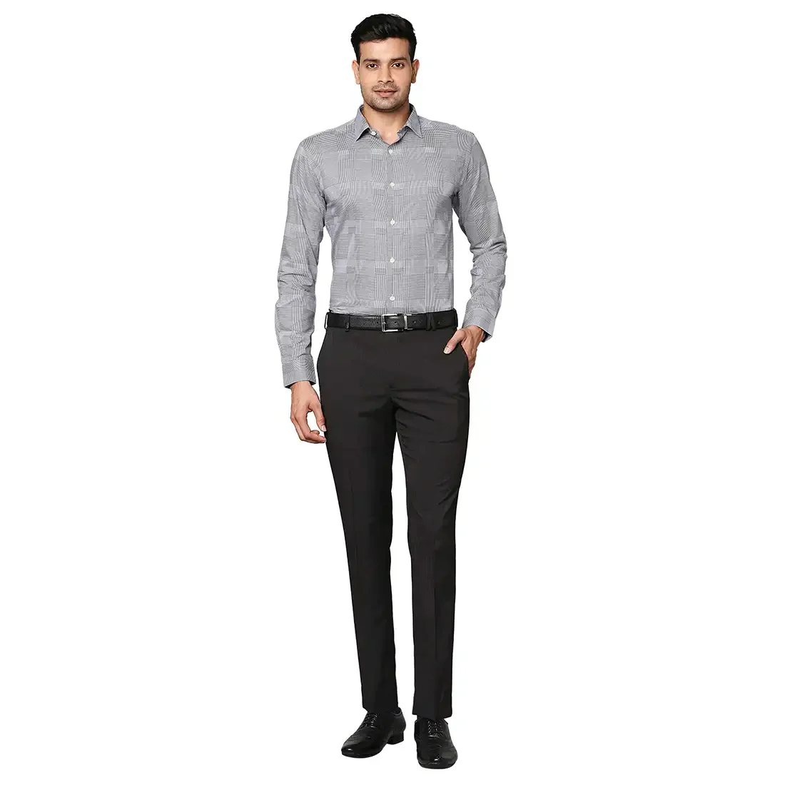 Men Blue Slim Fit Checks Cotton Shirts - Image 5