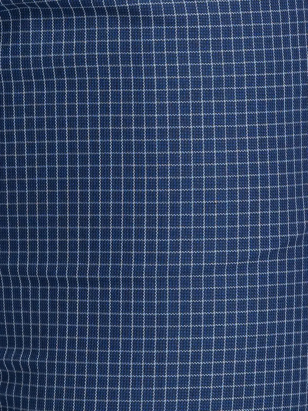 Men Blue Slim Fit Checks Polyester Blend Trouser - Image 7