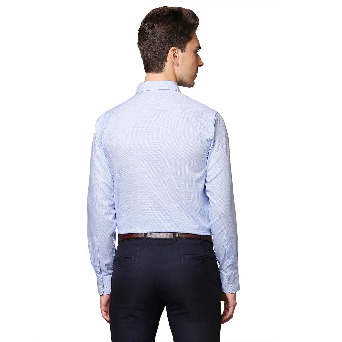 Men Blue Slim Fit Cotton Shirts - Image 4