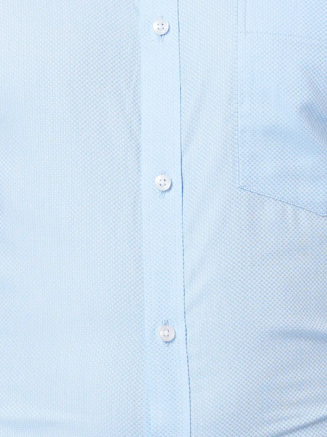 Men Blue Slim Fit Dobby Cotton Shirts - Image 7