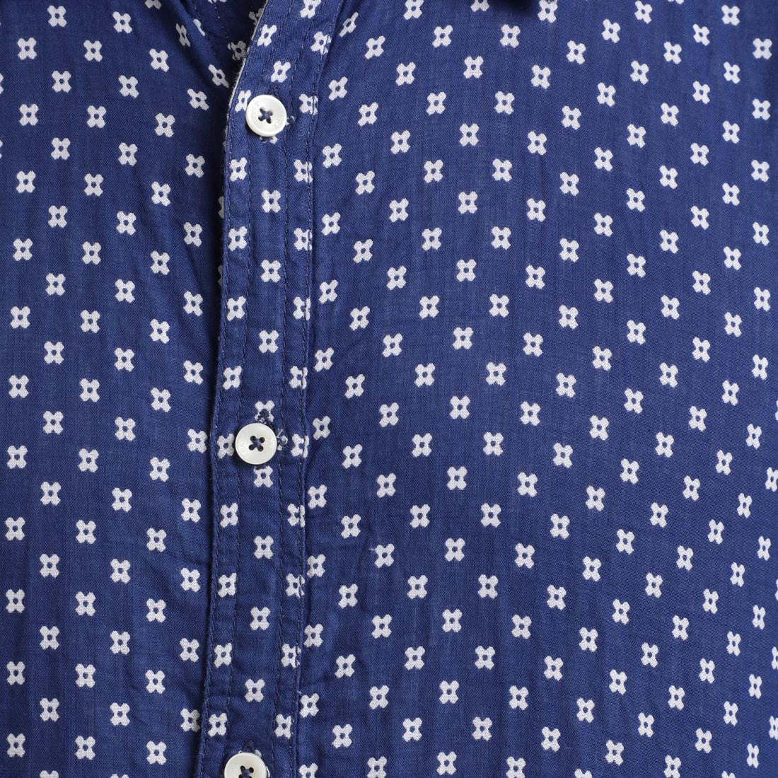 Men Blue Slim Fit Double Cloth Cotton Full Sleeve Shirts - Image 12