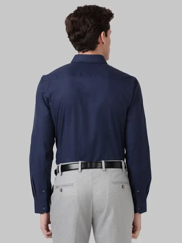 Men Blue Slim Fit Engineered Cotton Shirts - Image 4