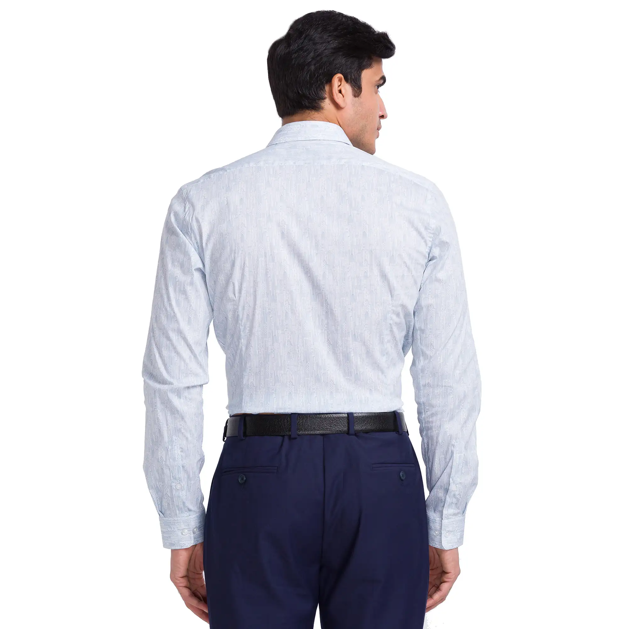 Men Blue Slim Fit Print Cotton Blend Shirts - Image 4