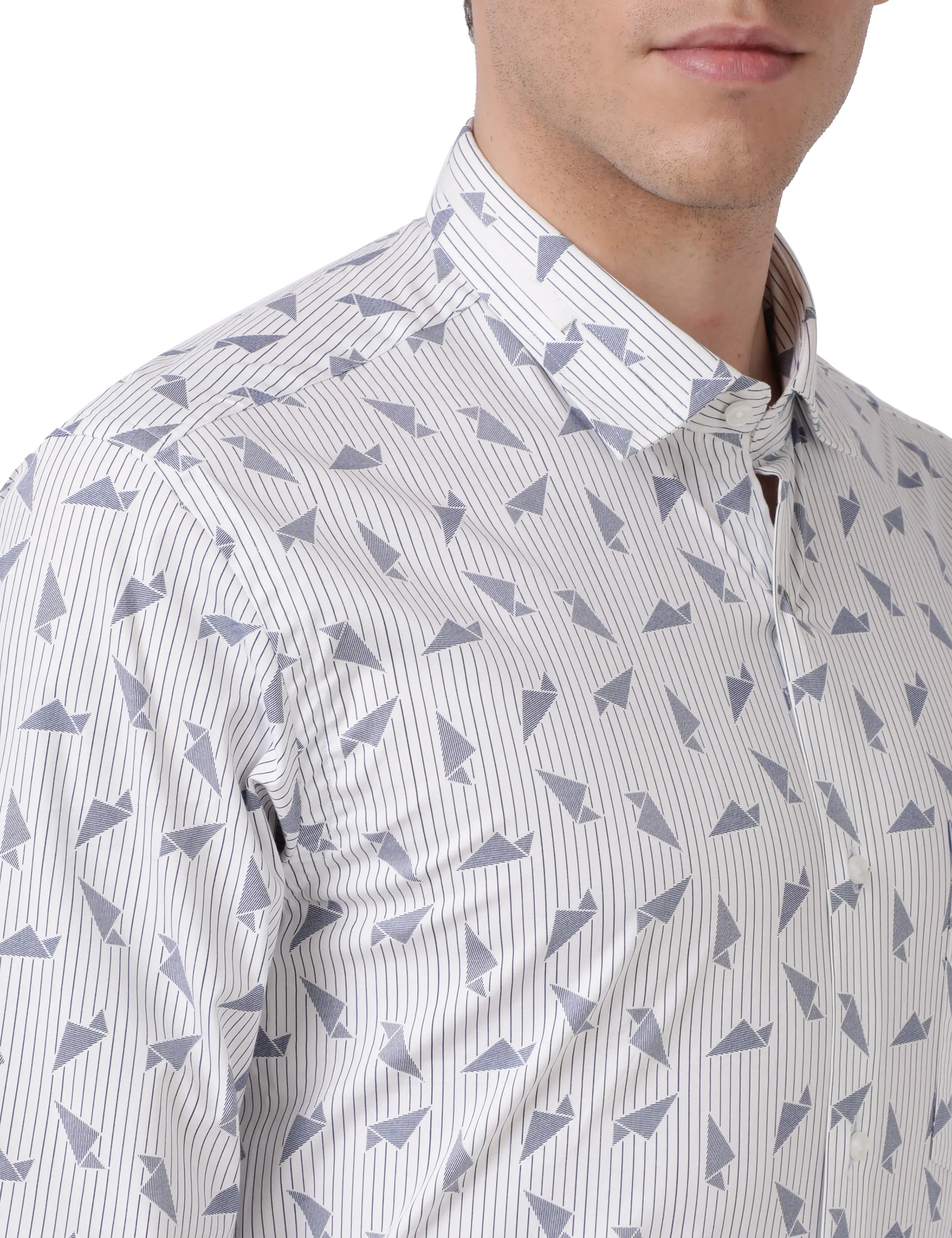 Men Blue Slim Fit Print Cotton Blend Shirts - Image 6