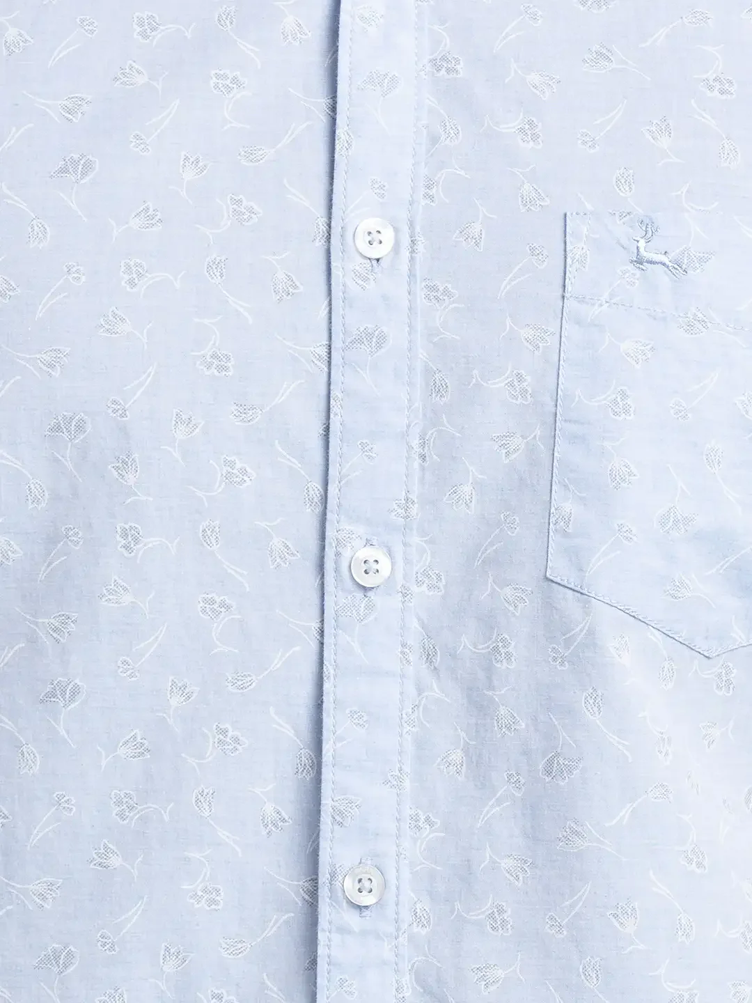 Men Blue Slim Fit Print Cotton Full Sleeve Shirts - Image 7