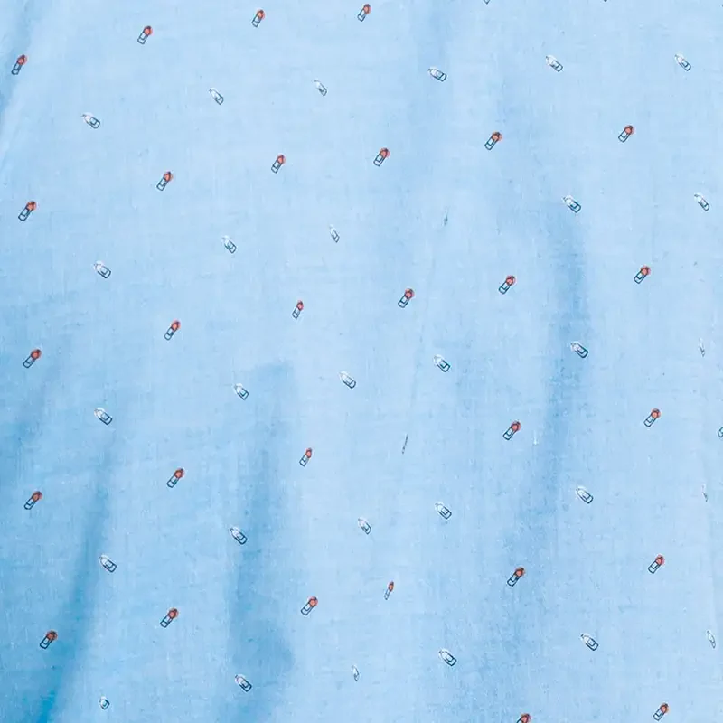Men Blue Slim Fit Print Cotton Full Sleeve Shirts - Image 7