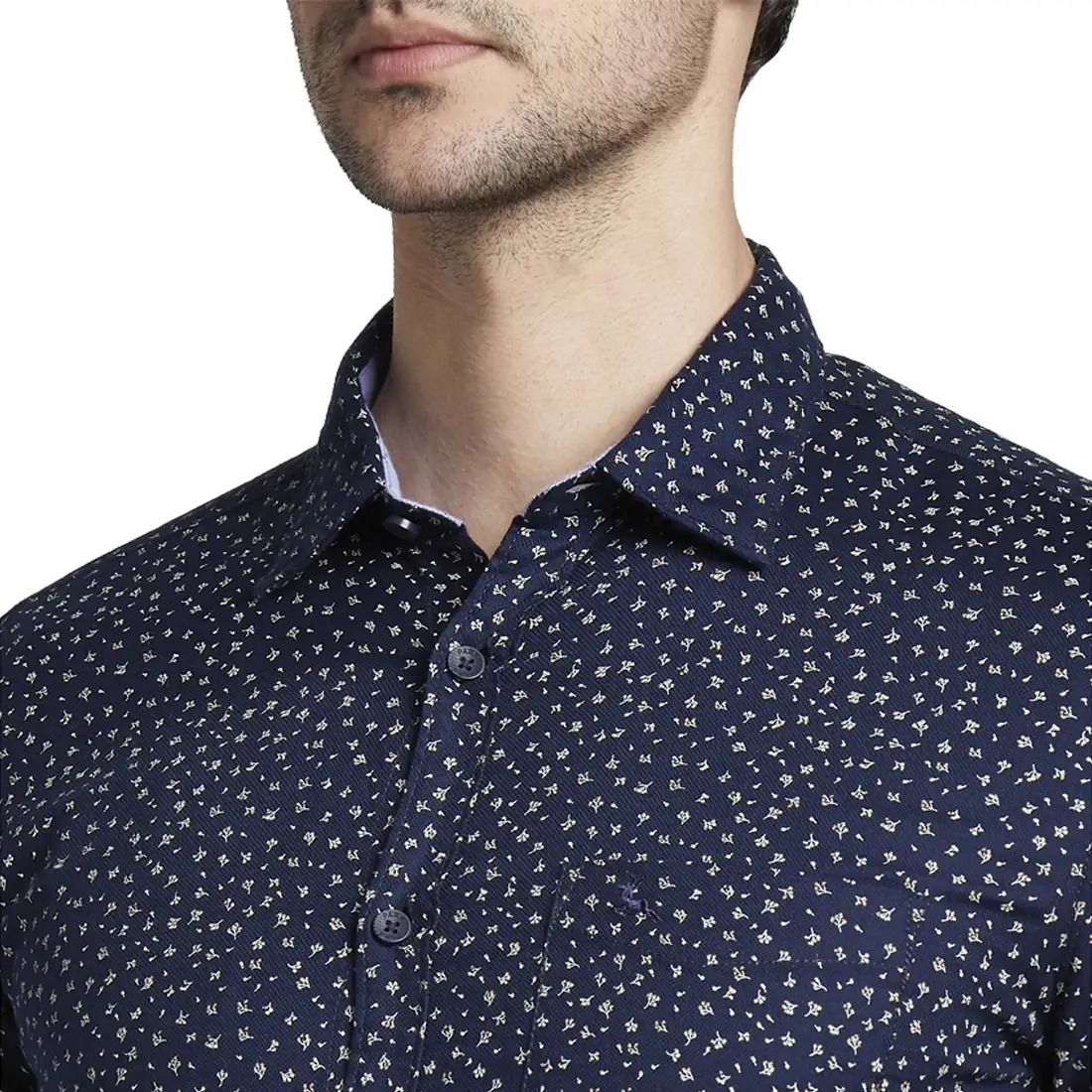 Men Blue Slim Fit Print Cotton Full Sleeve Shirts - Image 6