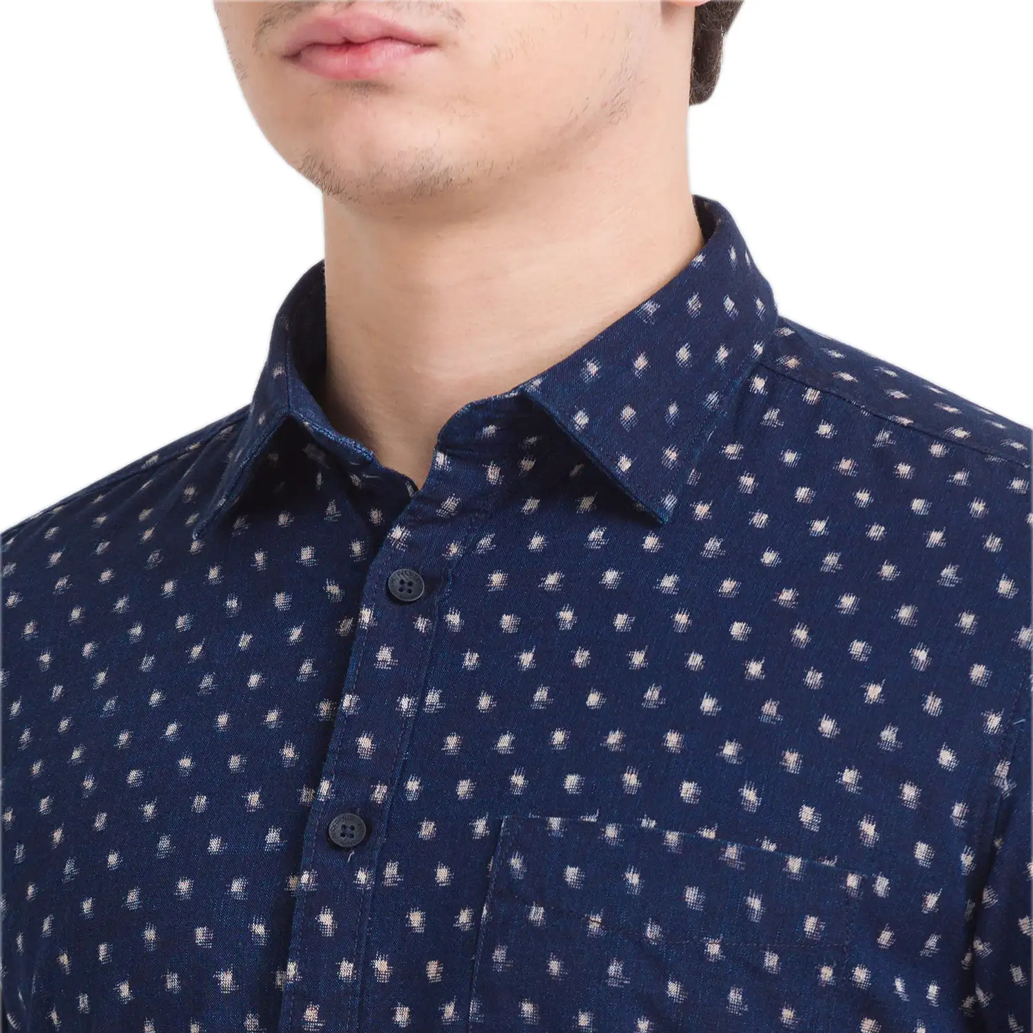 Men Blue Slim Fit Print Cotton Full Sleeve Shirts - Image 6