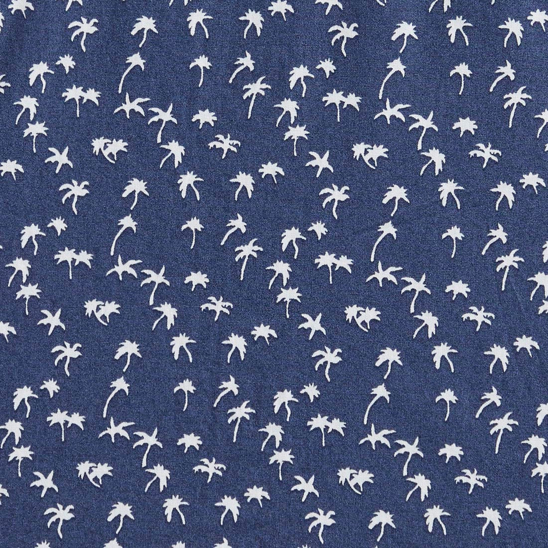 Men Blue Slim Fit Print Cotton Half Sleeve Shirts - Image 7