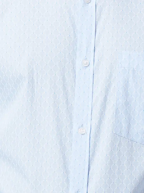 Men Blue Slim Fit Print Cotton Shirts - Image 7