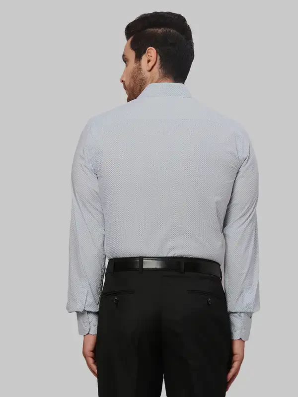 Men Blue Slim Fit Print Cotton Shirts - Image 4