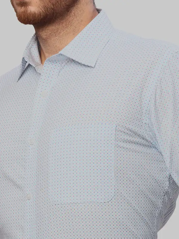Men Blue Slim Fit Print Cotton Shirts - Image 6