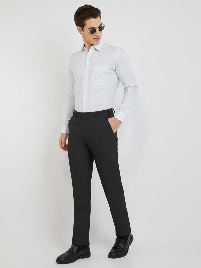 Men Blue Slim Fit Print Cotton Shirts - Image 5