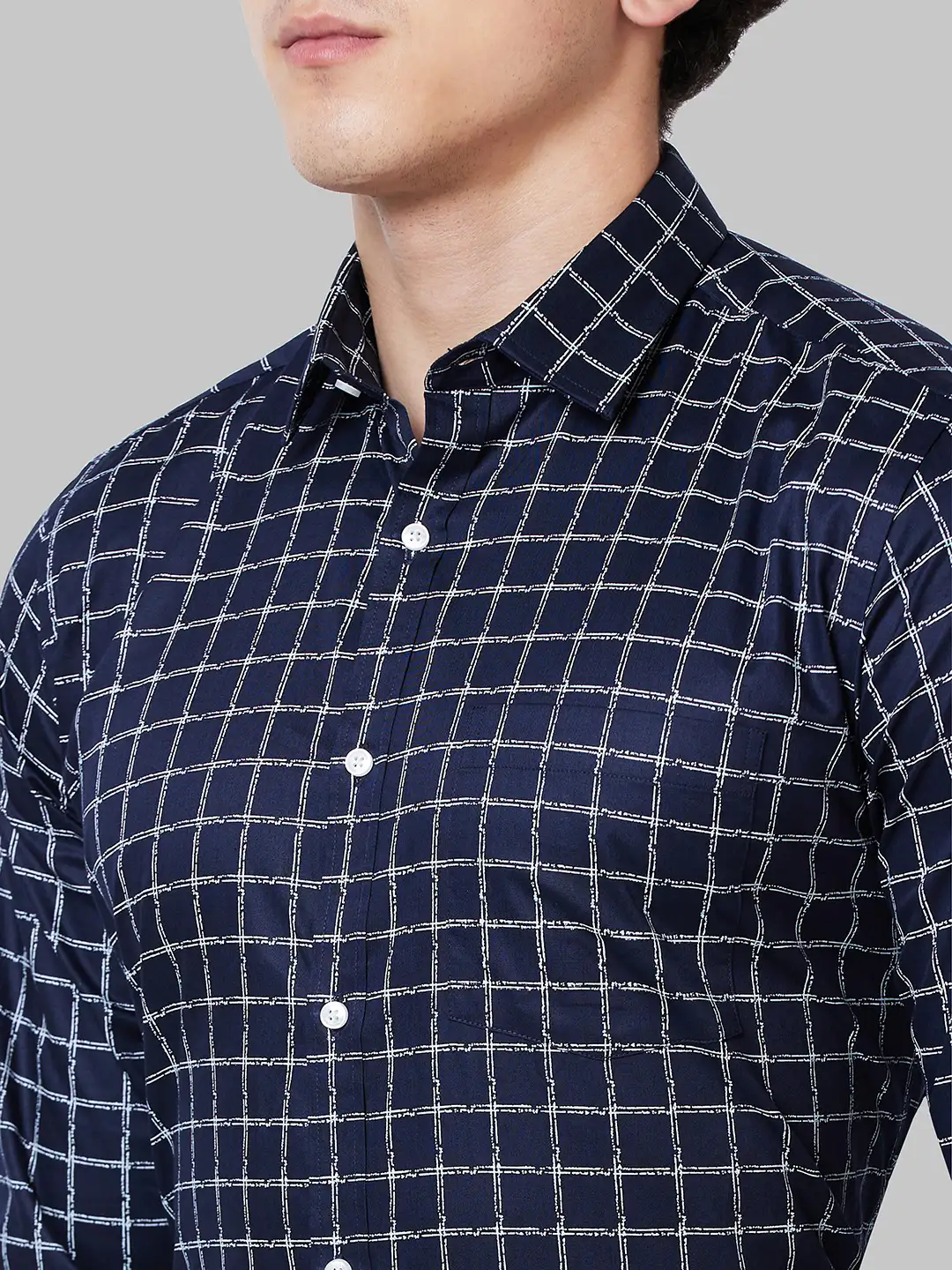 Men Blue Slim Fit Print Cotton Shirts - Image 6