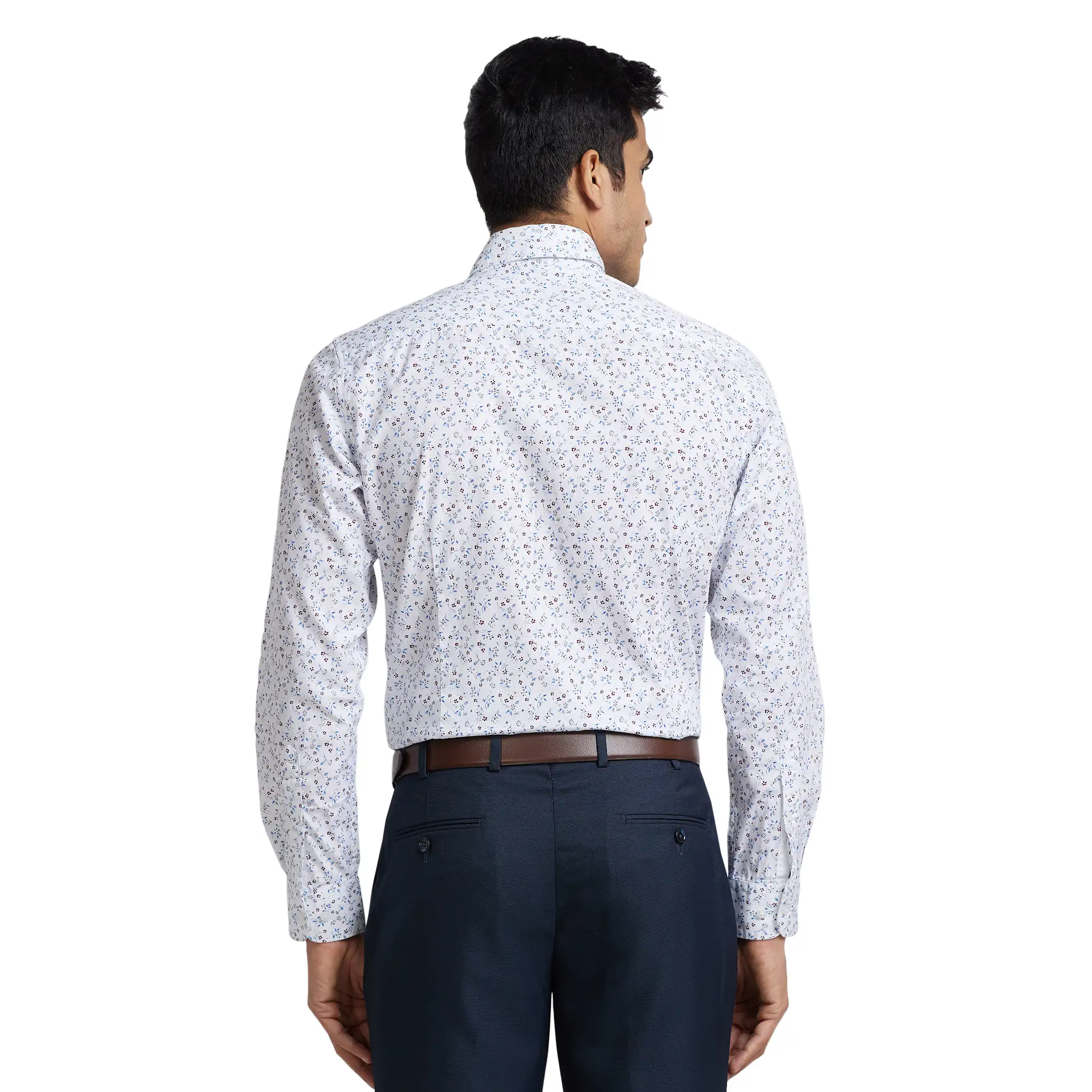 Raymond Men White Printed Slim Fit Cotton Casual Shirt - Image 5