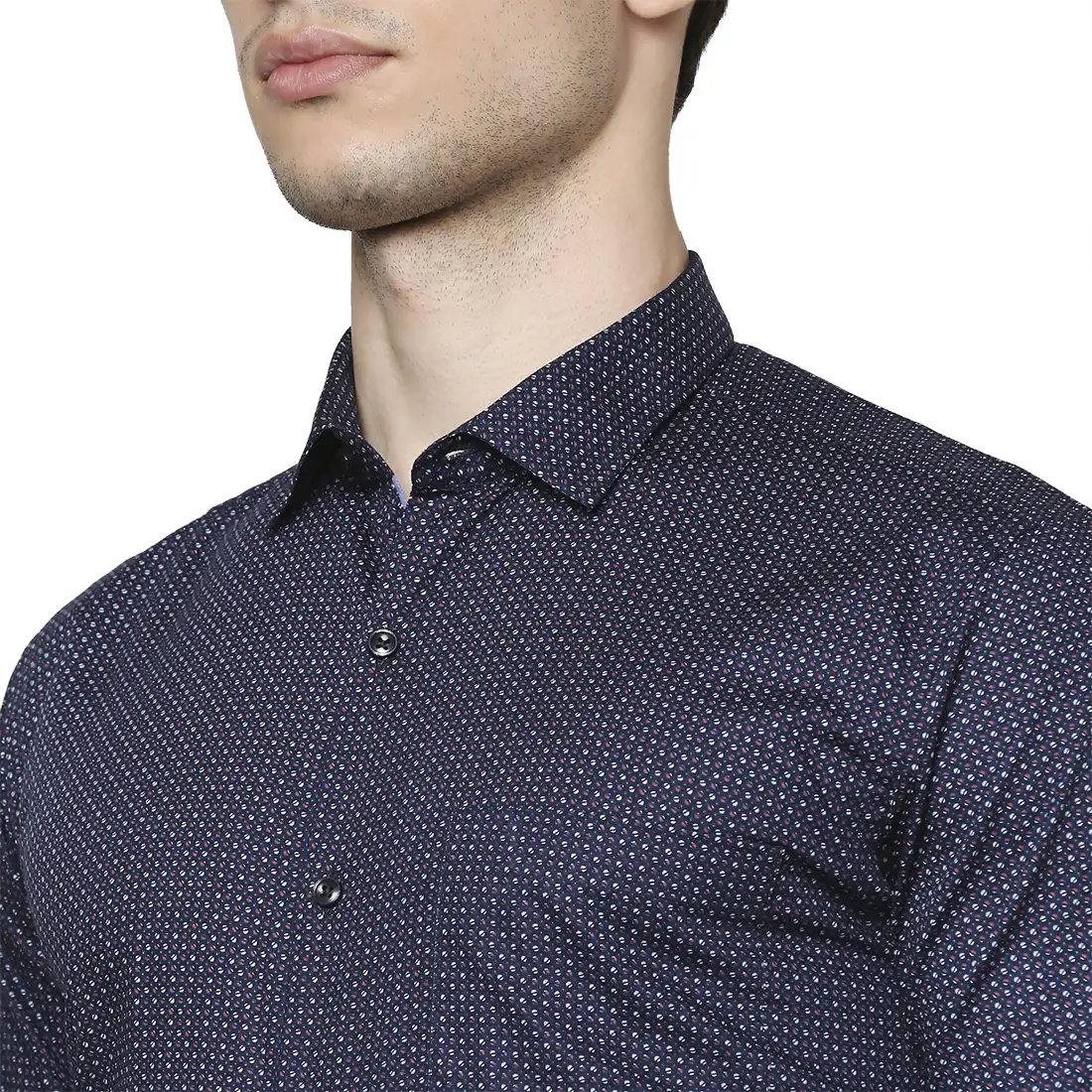 Men Blue Slim Fit Print Cotton Shirts - Image 6