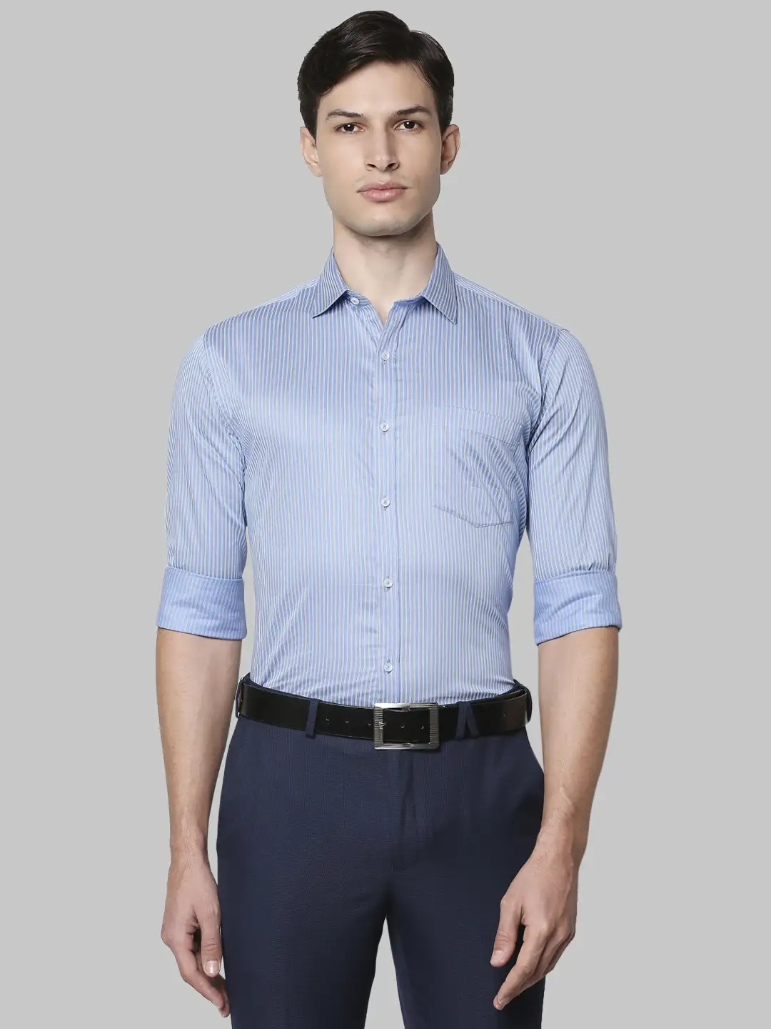 Men Blue Slim Fit Print Cotton Shirts