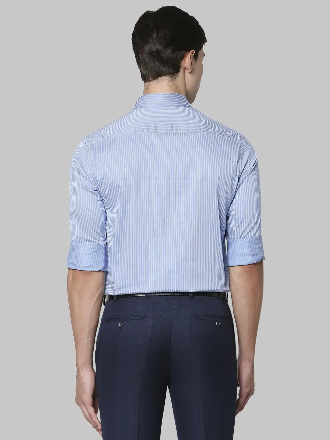 Men Blue Slim Fit Print Cotton Shirts - Image 4