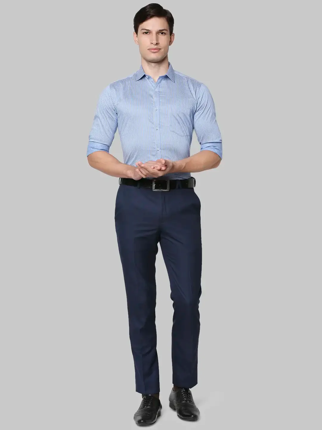 Men Blue Slim Fit Print Cotton Shirts - Image 5